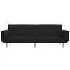 vidaXL Dvivietė sofa-lova su pakoja ir pagalvėmis, juoda, audinys