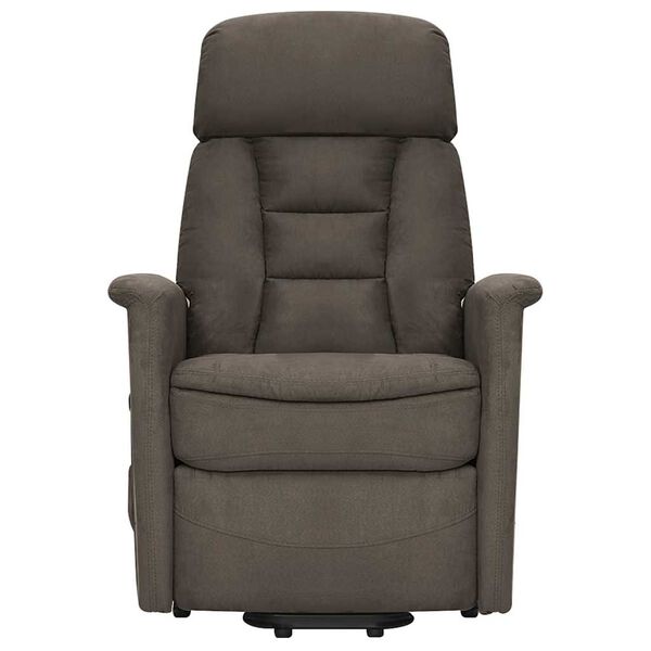 vidaXL Atsistojantis masažinis krėslas, tamsiai pilkas, audinys