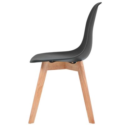 vidaXL Valgomojo kėdės, 2vnt., juodos spalvos, plastikas