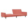 vidaXL Dvivietė sofa-lova su pakoja, rožinės spalvos, aksomas