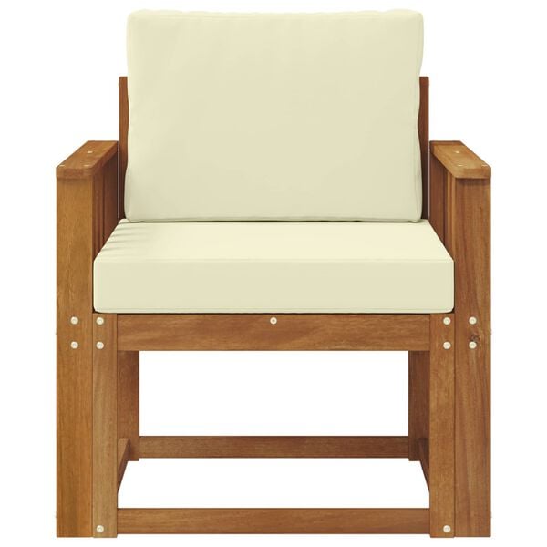 vidaXL Lauko sofa Tvirta akacijos mediena ir poliesteris Natūrali