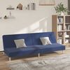vidaXL Dvivietė sofa-lova, mėlynos spalvos, audinys