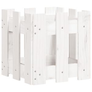vidaXL Sodo lovelis, baltas, 30x30x30cm, pu&scaron;is, tvorelės dizaino
