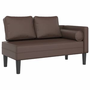 vidaXL Poilsio sofa su pagalvėmis, ruda, dirbtinė oda