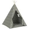 vidaXL Vaiki&scaron;ka tipi palapinė, pilka, 115x115x160cm, poliesteris