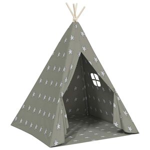 vidaXL Vaiki&scaron;ka tipi palapinė, pilka, 115x115x160cm, poliesteris