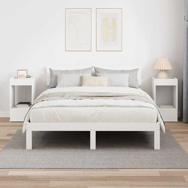 vidaXL Žurnalinis staliukas 2 pcs Balta 30 x 30 x 56 cm