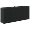 vidaXL Sodo lovelis su 2 vazonais, juodas, 90x20x40cm, poliratanas