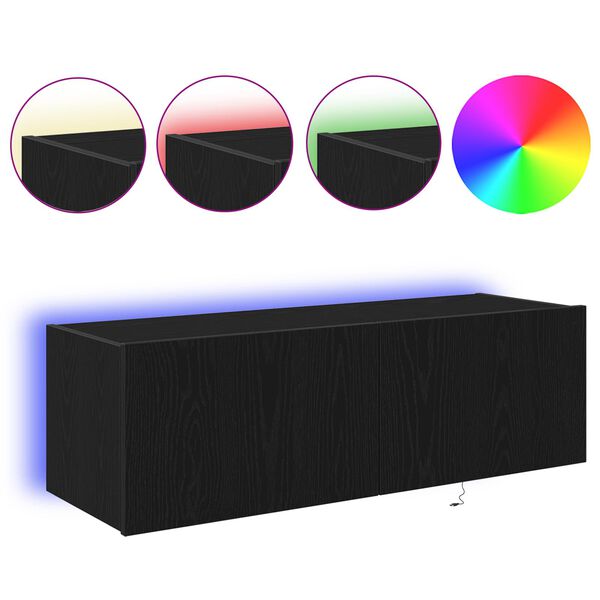 vidaXL TV sieninė spintelė 2 pcs Juodas ąžuolas 100 x 35 x 31 cm