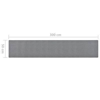 vidaXL Kilimas-takelis, tamsiai pilkos spalvos, 50x300cm