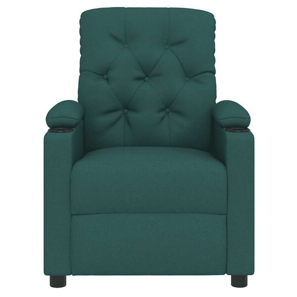 vidaXL Atlo&scaron;iamas krėslas, tamsiai žalios spalvos, audinys