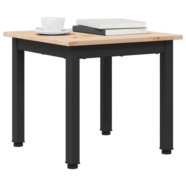 vidaXL Kavos staliukas Natūrali 40 x 40 x 36 cm Kietos pu&scaron;ies mediena