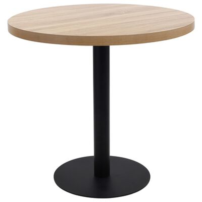 vidaXL Bistro staliukas, šviesiai rudos spalvos, 80cm, MDF
