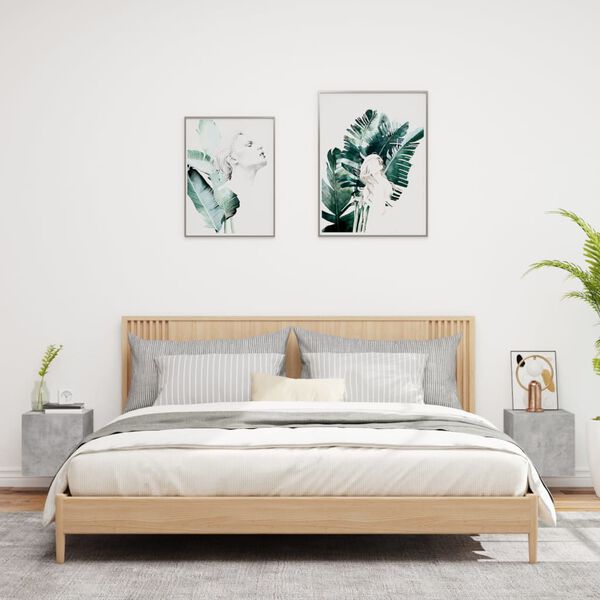 vidaXL Sieninės TV spintelės su LED, 2vnt., betono, 30,5x35x30cm