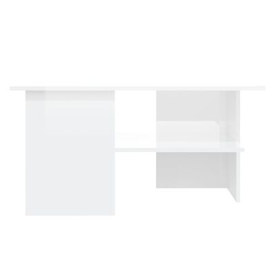 vidaXL Kavos staliukas, baltos spalvos, 90x60x46,5cm, MDP, blizgus
