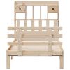 vidaXL Lova su knygų spinta be čiužinio, 100x200cm, pušies masyvas
