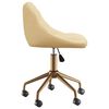 vidaXL Pasukamos valgomojo kėdės, 2vnt., kreminės spalvos, aksomas
