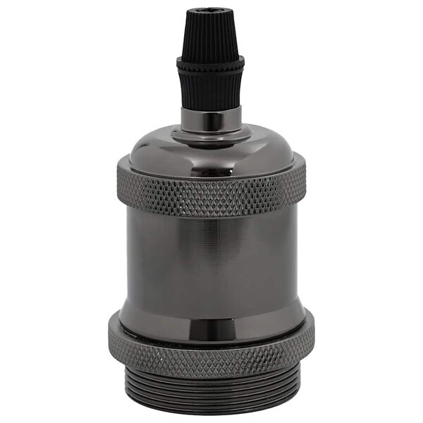 vidaXL lempų laikikliai 2 vnt Blizgus juodas E27