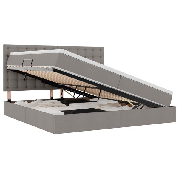 vidaXL Lova su daiktų laikymo vieta ir čiužiniu Taupe 200 x 200 cm