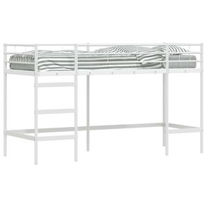 vidaXL Vaikų Lofto Lovos Rėmas Paprastas Balta 75 x 190 cm Plienas