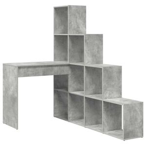 vidaXL Kampinis ra&scaron;omasis stalas Betono pilka 101,5 x 149,5 x 149,5 cm