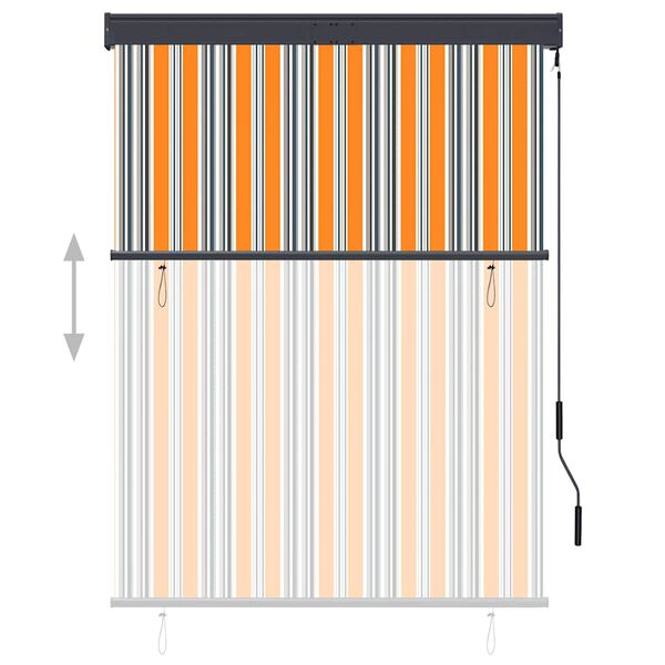 vidaXL Lauko roletas, geltonos ir mėlynos spalvų, 120x250cm