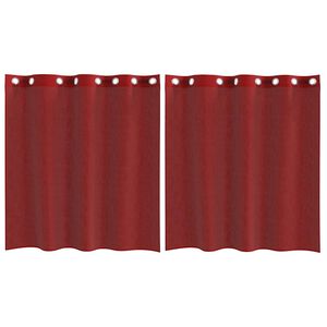 vidaXL Voile užuolaidos su įvorėmis, 2vnt., raudonojo vyno spalvos