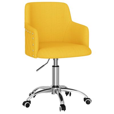 vidaXL Pasukama biuro kėdė, garstyčių geltonos spalvos, audinys