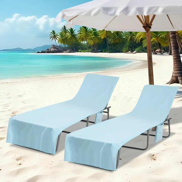 vidaXL Gulinčio rankšluosčiai 2 pcs Mėlyna 210 x 75 cm