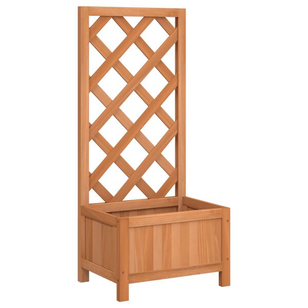 vidaXL Lovelis su treliažu, rudos spalvos, eglės medienos masyvas