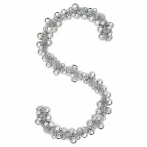 vidaXL Kalėdų rutulių girlianda LED Sidabro 186 cm Polystirenas