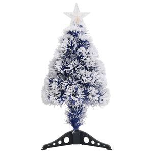 vidaXL Dirbtinė Kalėdų eglutė, balta/mėlyna, 64cm, optinis pluo&scaron;tas