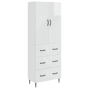 vidaXL Spintelė 2 pcs Itin blizgi balta 66 x 34,5 x 90 cm