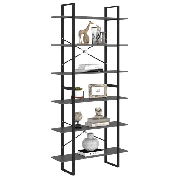 vidaXL Auk&scaron;ta spintelė, pilkos spalvos, 100x30x210cm, MDP