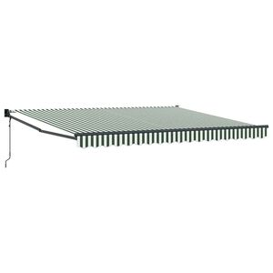 vidaXL I&scaron;traukiama markizė Žalia ir balta 400 &times; 300 cm