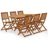 vidaXL Sulankstomas valgomojo komplektas, 7 dalių, akacijos masyvas