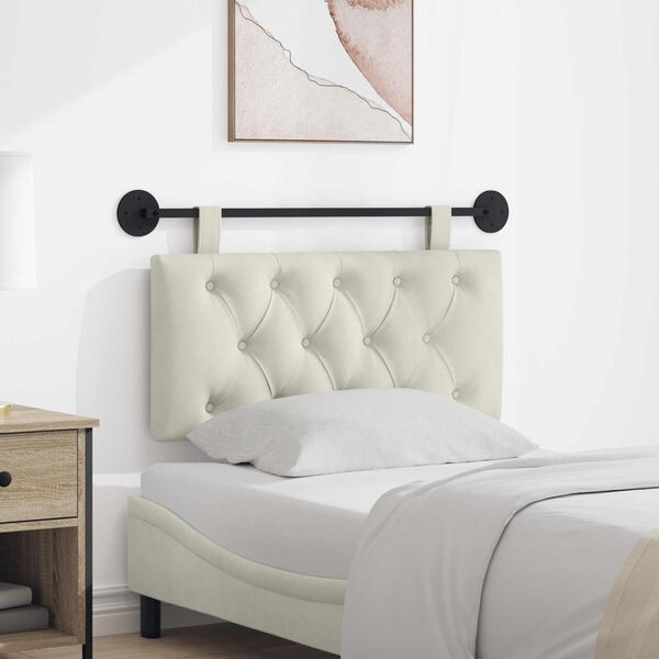 vidaXL Kabantysis galvūgalis Kreminė 100 x 55 x 7 cm Aksomas