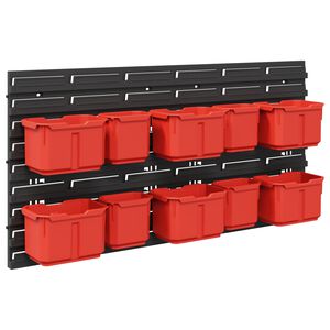 vidaXL Konteinerio lentyna Juoda ir raudona 77,5 x 2 x 39 cm PP
