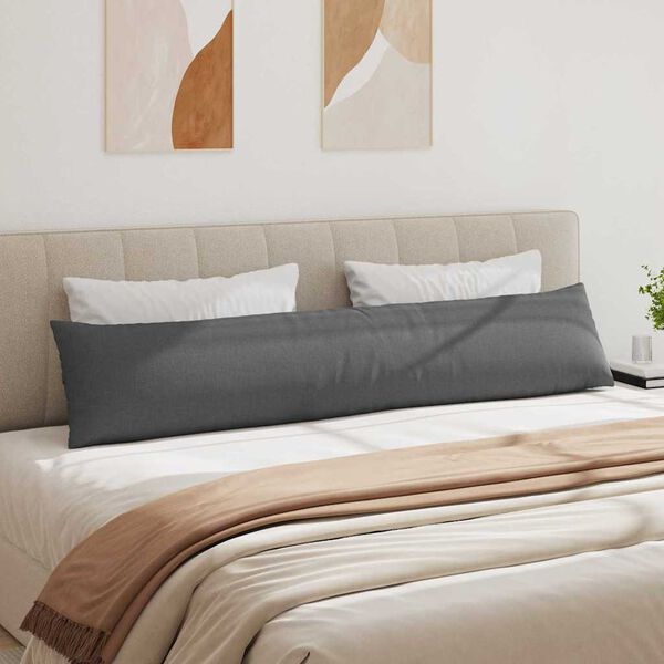 vidaXL Sofa Pagalvės 2 pcs Tamsiai pilka 200 x 40 cm audinys