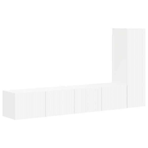 vidaXL TV spintelių komplektas 2 pcs Balta Apdirbta mediena