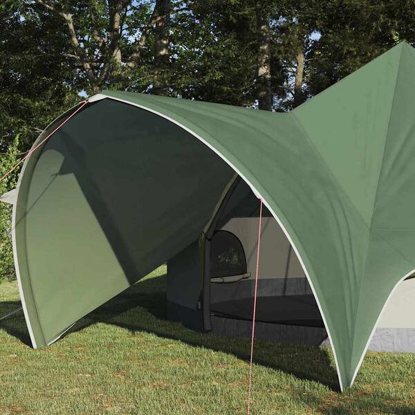 vidaXL Teepee palapinė su stogu Žalia ir Pilka 600 x 600 x 347 cm