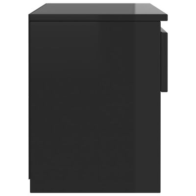 vidaXL Naktinė spintelė, juoda, 40x30x39cm, MDP, blizgios