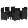 vidaXL Sofa Stalo Rinkinys su pagalve su pagalve 7 pcs Juoda
