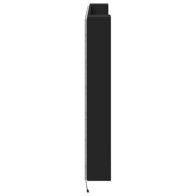 vidaXL Galvūgalis-spintelė su LED, juodos spalvos, 140x16,5x103,5cm