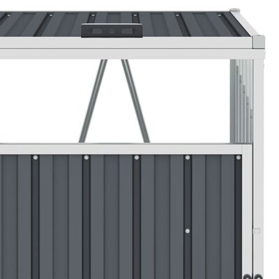 vidaXL Konteinerių stoginė, pilka, 286x81x121cm, keturvietė
