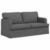 vidaXL Sofa 140cm 2 pcs Tamsiai pilka Metalas