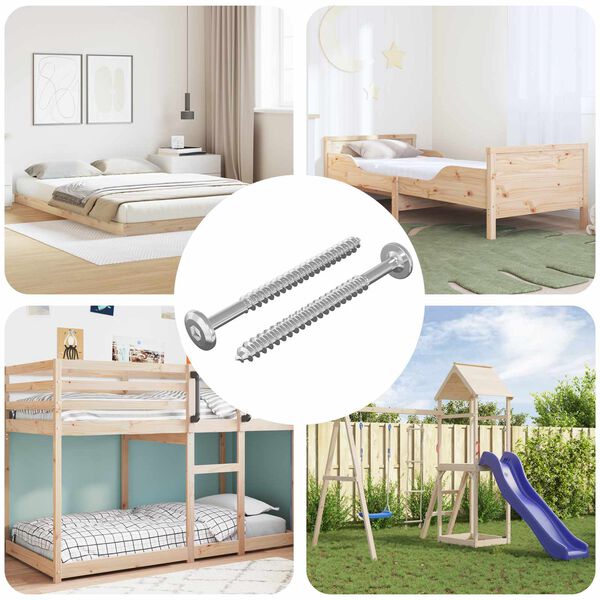 vidaXL Mediniai varžtai 2 pcs Sidabro M6 x 70 mm Plienas