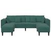 vidaXL Aksominė sofa su pagalve 3 pcs Tamsiai žalia 208 cm Aksomas
