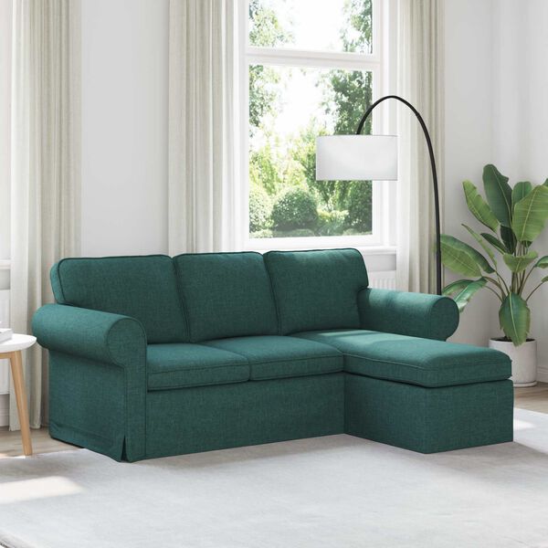 vidaXL Sofa 160cm Tamsiai žalia Metalas