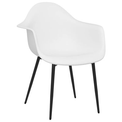 vidaXL Valgomojo kėdės, 2vnt., baltos spalvos, PP